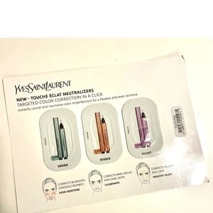 Yves Saint Laurent Touche Eclat green bisque violet purple ysl sample neutralize